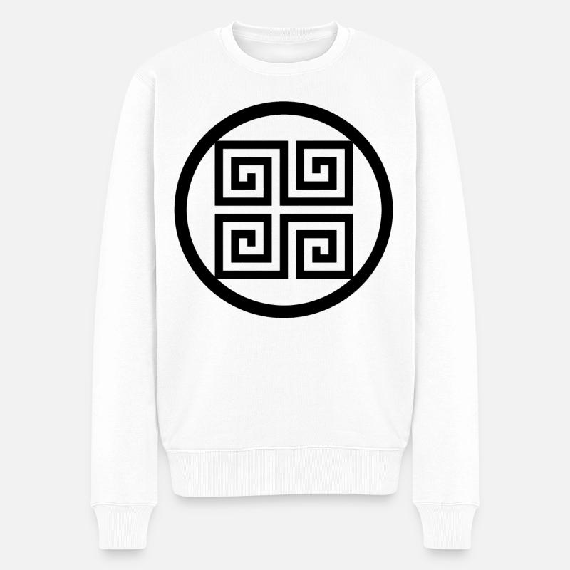 Griechisches Symbol - Männer Premium Bio Pullover - Weiß