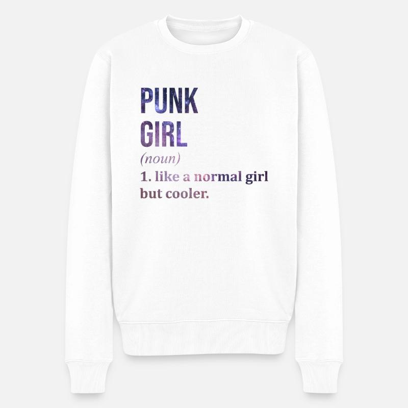 Punk - Männer Premium Bio Pullover - Weiß