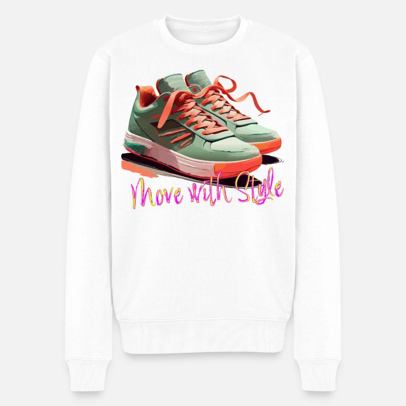 Move with Style Sneakers - Männer Premium Bio Pullover - Weiß