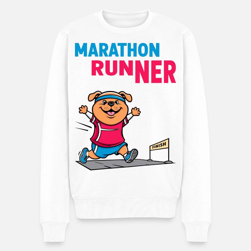 Hunde Marathonläufer - Männer Premium Bio Pullover - Weiß