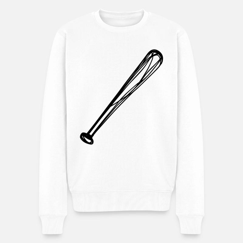 Baseballschläger - Männer Premium Bio Pullover - Weiß