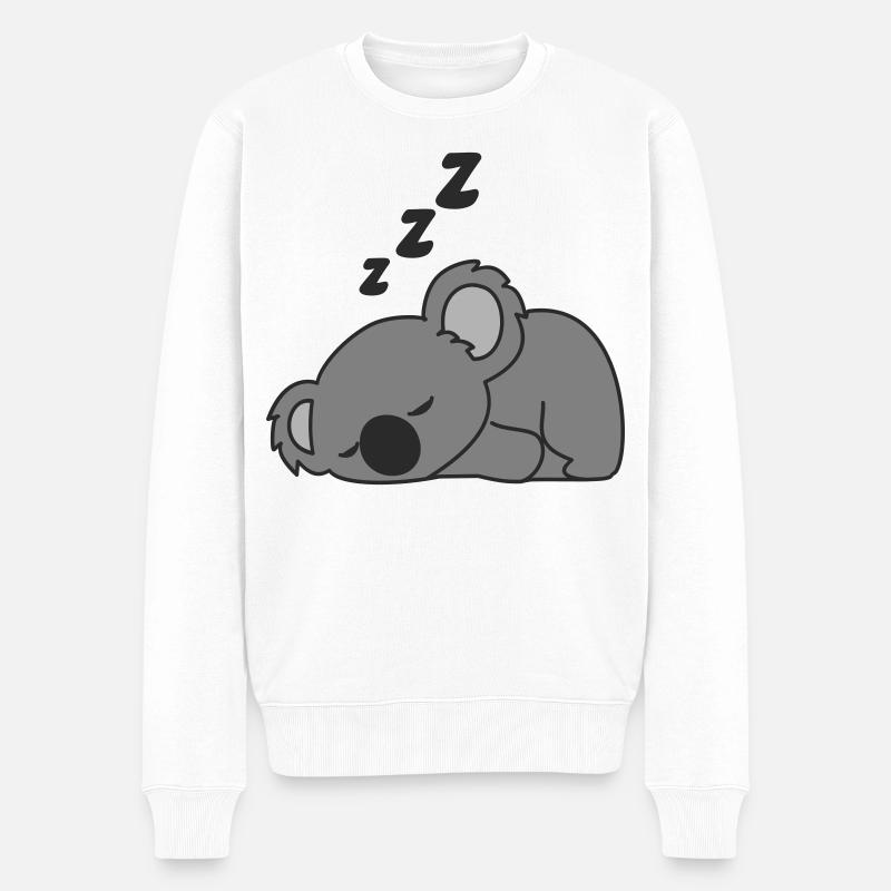 sleepy koala - Männer Premium Bio Pullover - Weiß