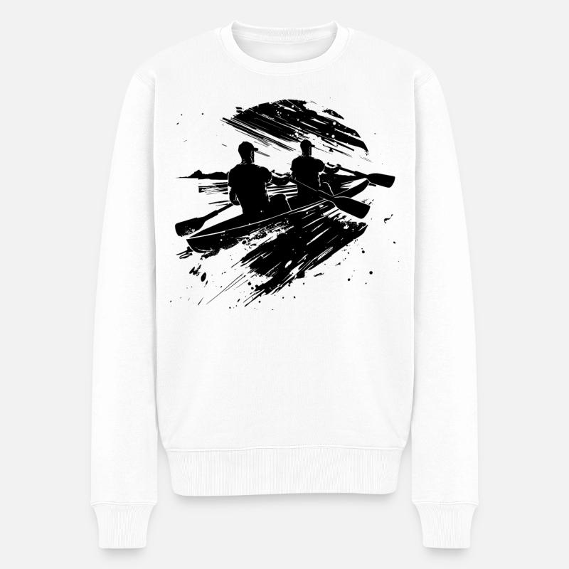 Croquis de l’équipe d’aviron - Pull Premium bio Homme - blanc