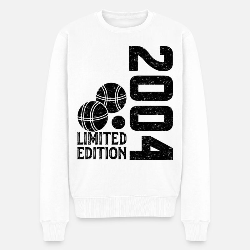 2004 Limitierte Auflage Petanque 20. Jubiläum - Männer Premium Bio Pullover - Weiß