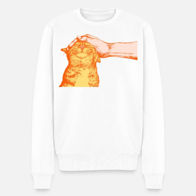 LE CHAT HEUREUX - Pull Premium bio Homme - blanc