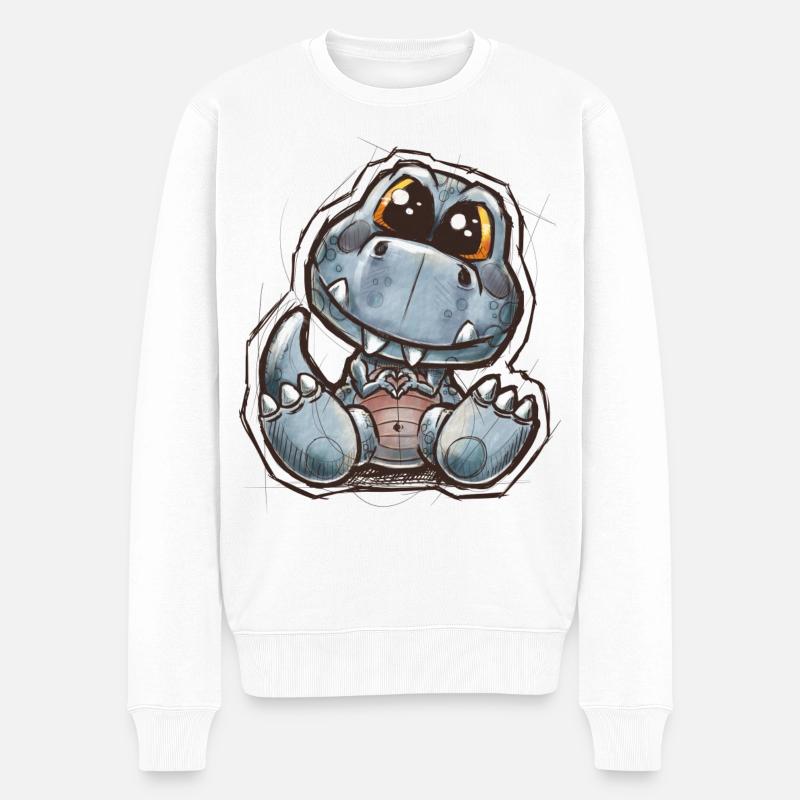 ptitdino - Männer Premium Bio Pullover - Weiß