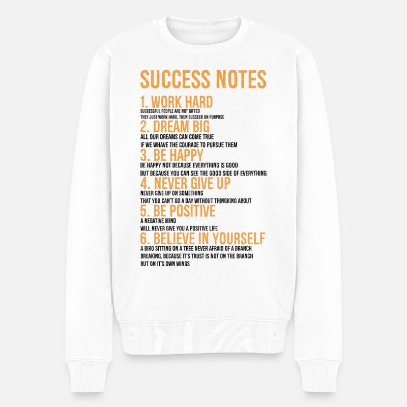 Erfolgshinweise - Männer Premium Bio Pullover - Weiß