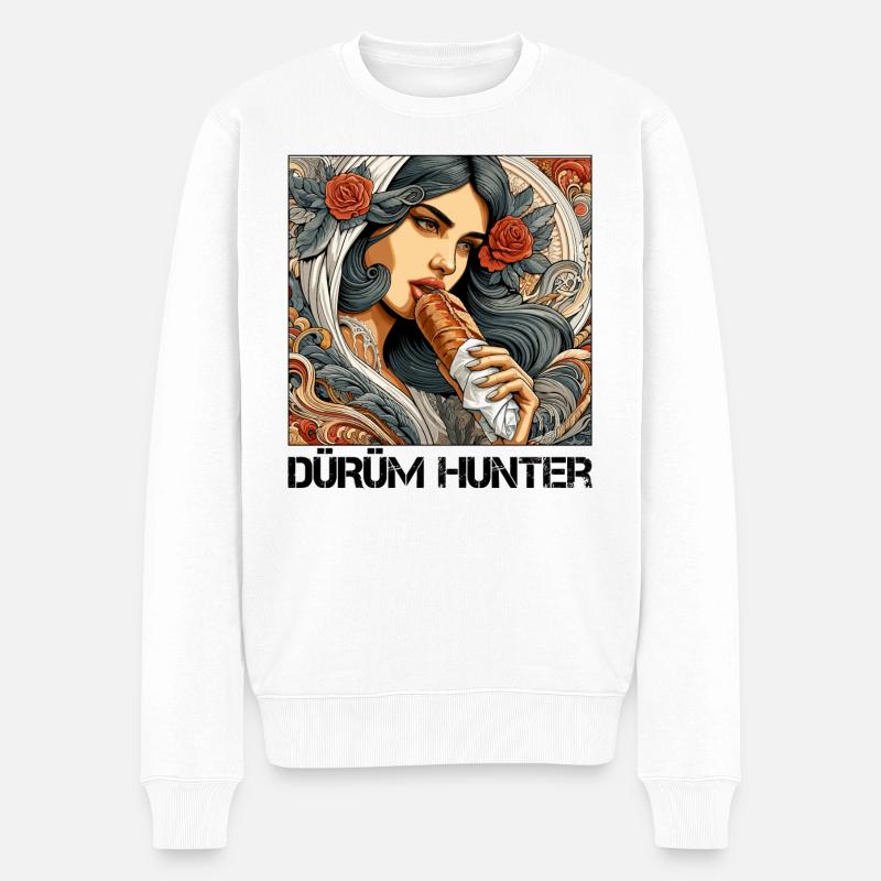 Dürüm Jäger Kebab Geschenk - Männer Premium Bio Pullover - Weiß