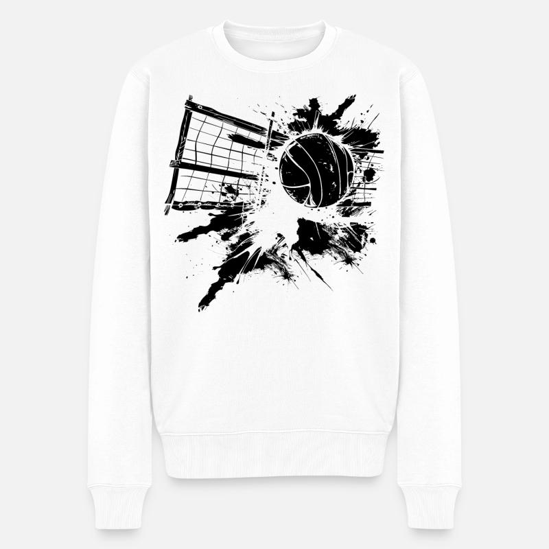 Volleyball - Männer Premium Bio Pullover - Weiß