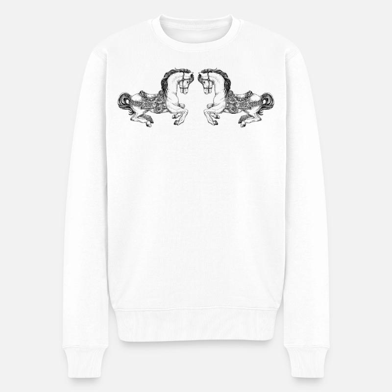 CHEVAUX DE CARROUSEL - Pull Premium bio Homme - blanc