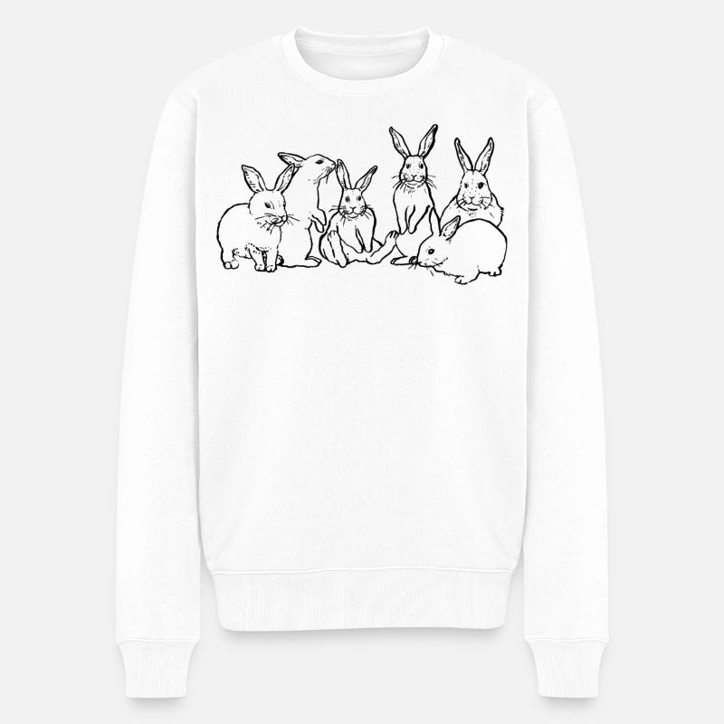 BUNNY GANG - Männer Premium Bio Pullover - Weiß