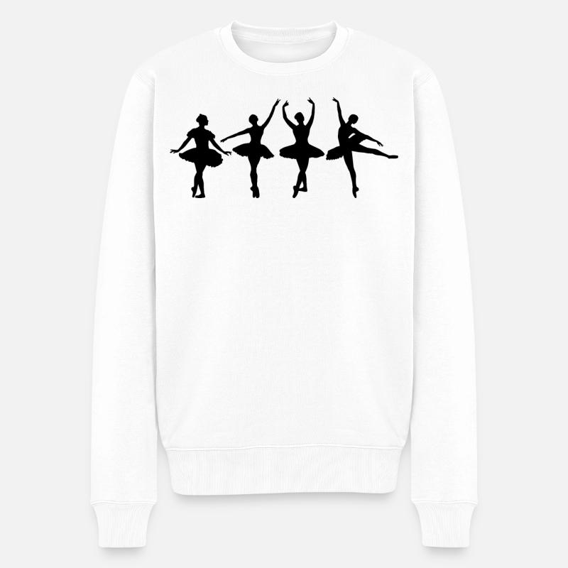 Ballett Mädchen Tanz - Männer Premium Bio Pullover - Weiß