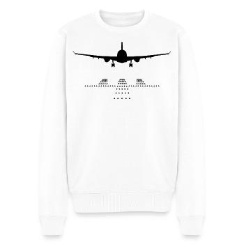 Flugzeug Landebahn - Männer Premium Bio Pullover - Weiß - Vorne - Thijin (182cm)