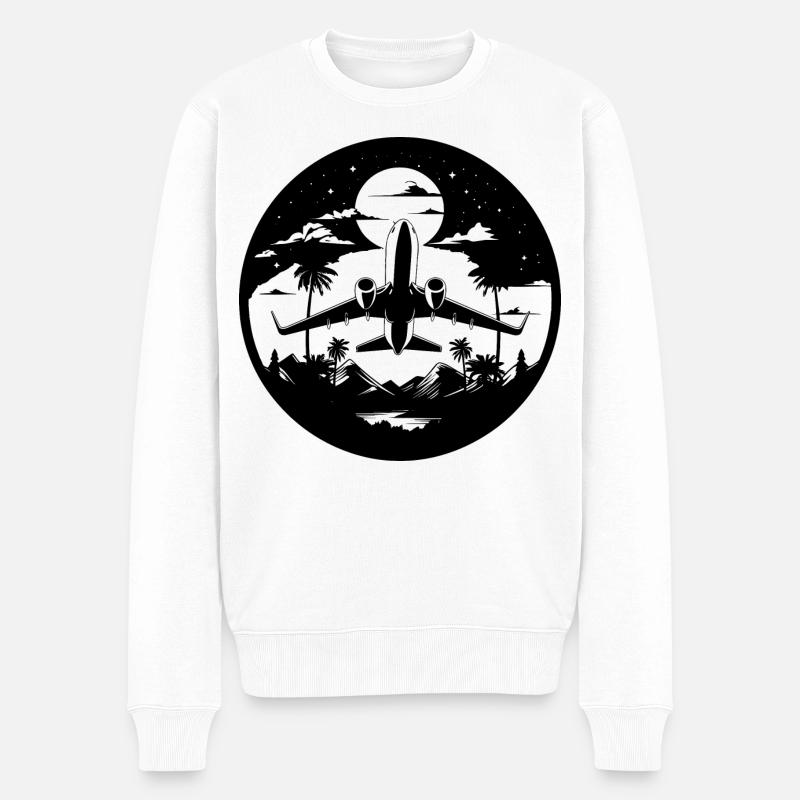 Graphisme d’avion - Pull Premium bio Homme - blanc