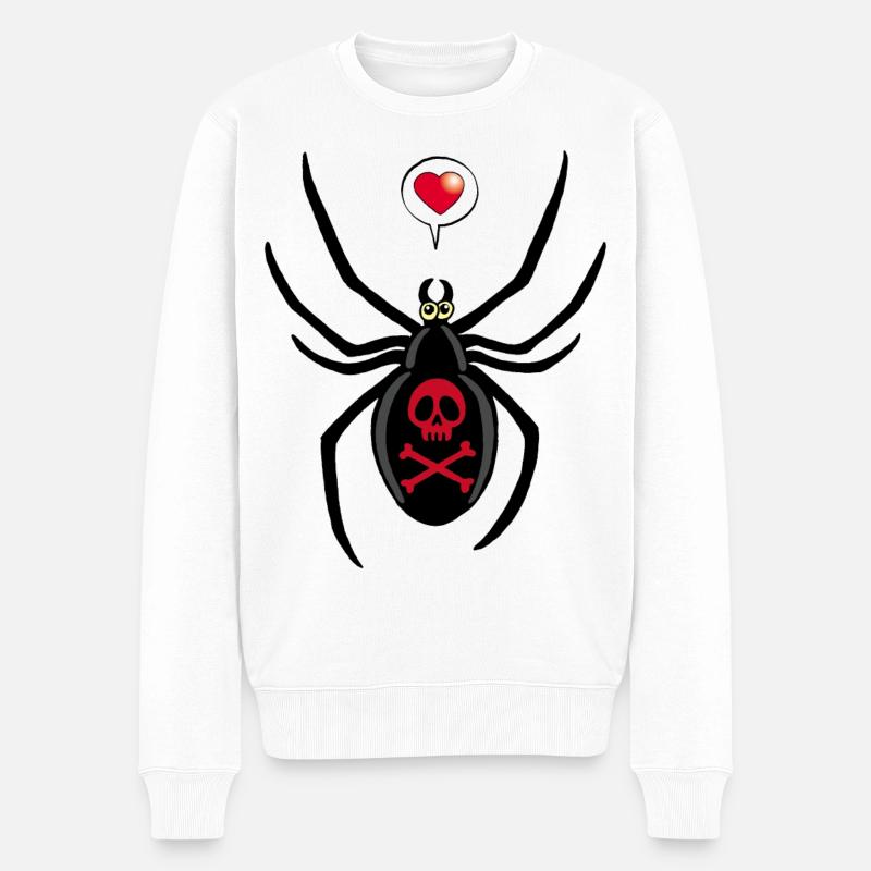 Araignée veuve noire amoureuse - Pull Premium bio Homme - blanc