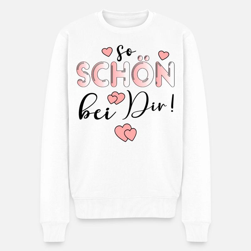 SO SCHÖN BEI DIR BESUCH - GASTGESCHENKE - Männer Premium Bio Pullover - Weiß
