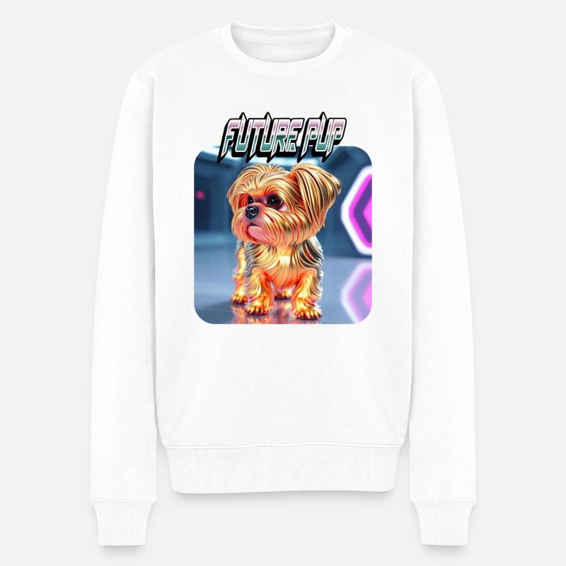 Futur chiot Shih Tzu Chien - Pull Premium bio Homme - blanc