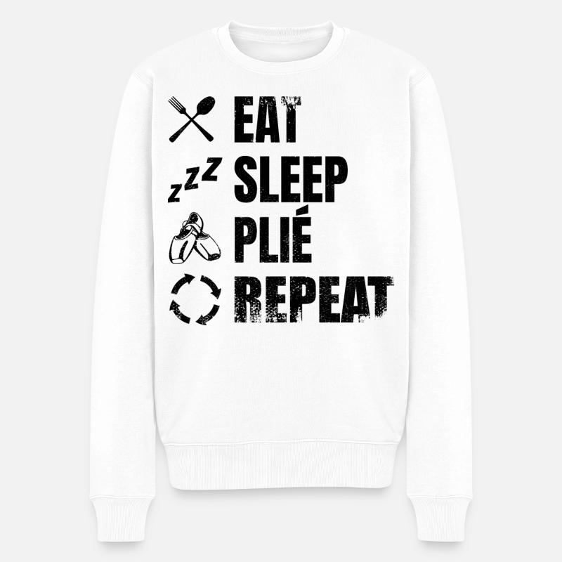 Manger dormir Plié Répéter - Pull Premium bio Homme - blanc