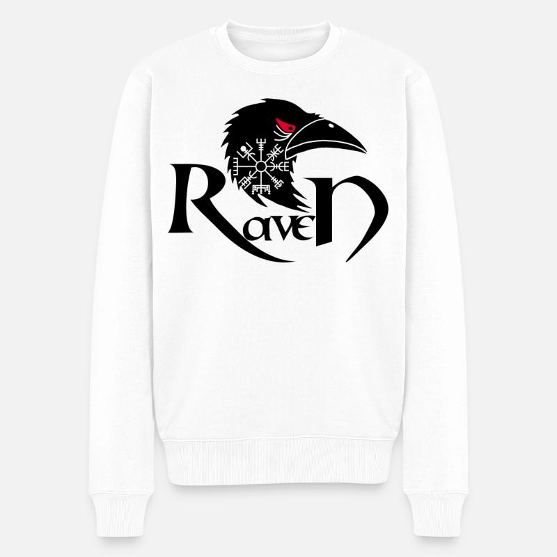 Raven für Reisende - Männer Premium Bio Pullover - Weiß