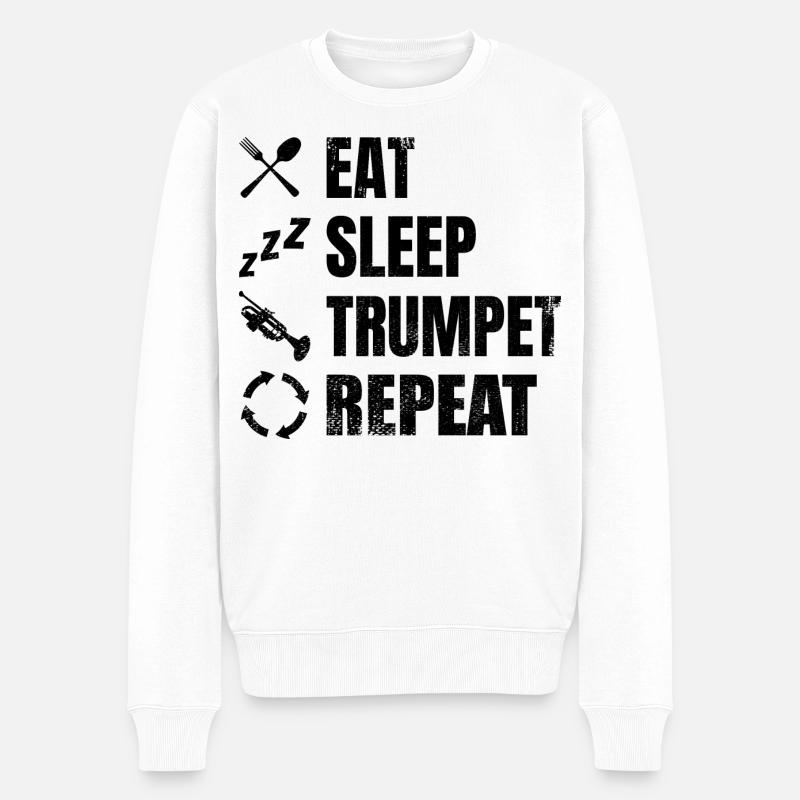 Trompeter Routine - Männer Premium Bio Pullover - Weiß