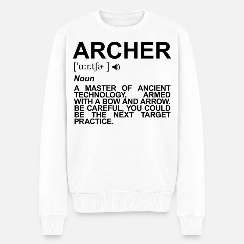 Bogenschütze Bedeutung - Männer Premium Bio Pullover - Weiß