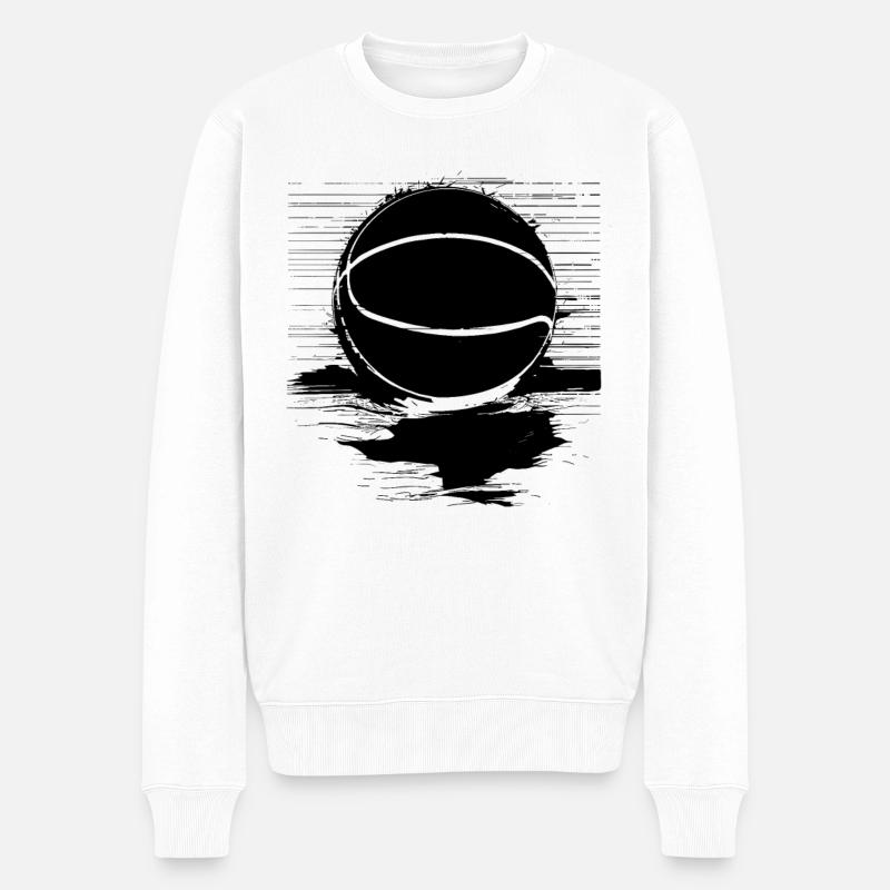 Basketball Ball - Männer Premium Bio Pullover - Weiß