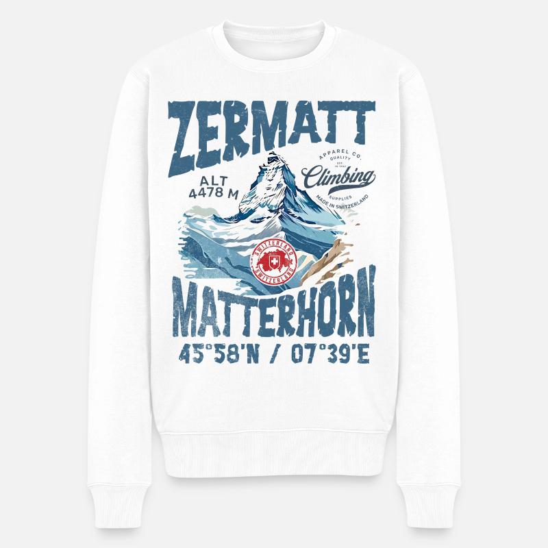 Zermatter Klettern 2 - Männer Premium Bio Pullover - Weiß