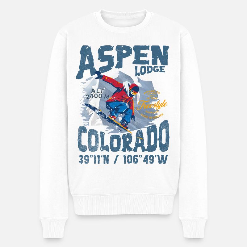 Aspen Lodge Freestyle - Männer Premium Bio Pullover - Weiß
