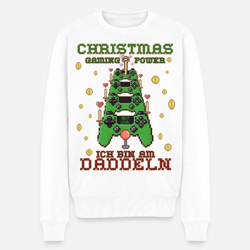 Gaming - Männer Premium Bio Pullover - Weiß