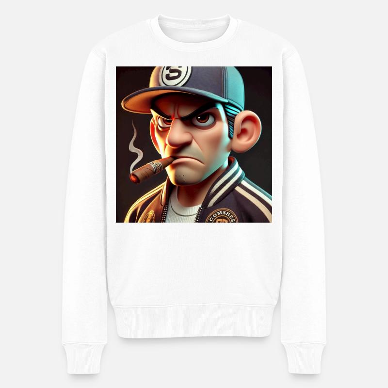 Angry man - Männer Premium Bio Pullover - Weiß