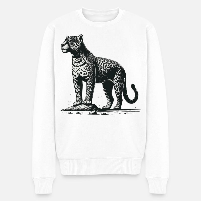 Jaguar - Männer Premium Bio Pullover - Weiß