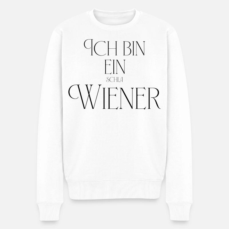 Ich bin ein (Schla) Wiener - Männer Premium Bio Pullover - Weiß