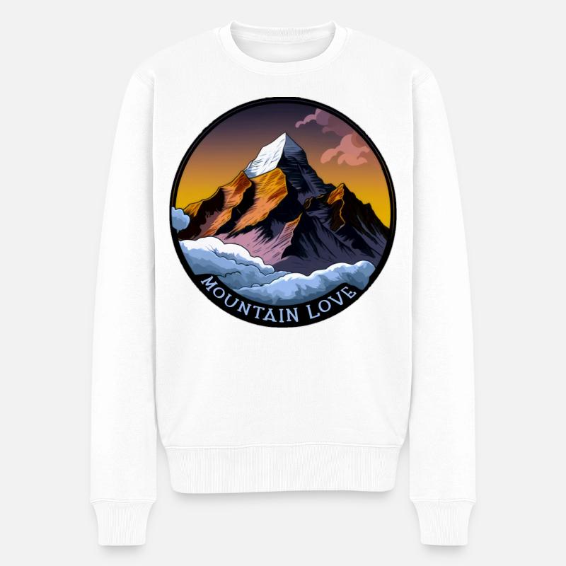 Mountain Love - Männer Premium Bio Pullover - Weiß