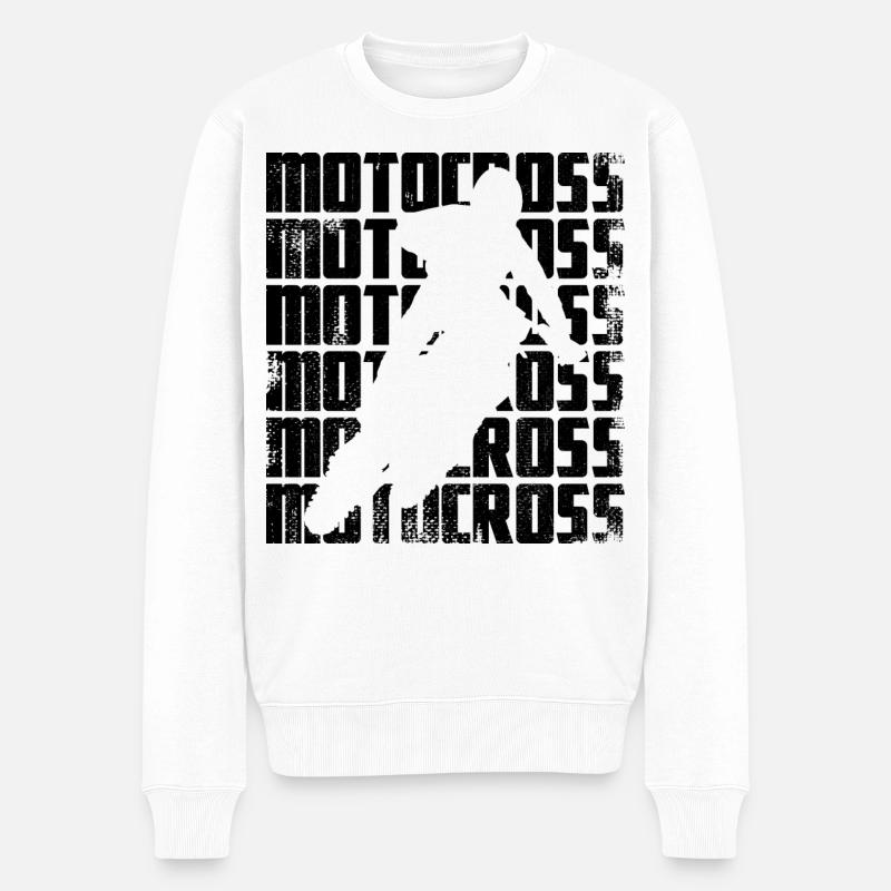 Motocross - Männer Premium Bio Pullover - Weiß