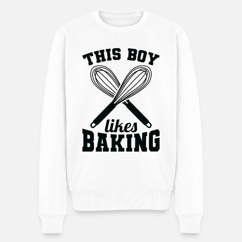 Kleiner Bäcker - Männer Premium Bio Pullover - Weiß