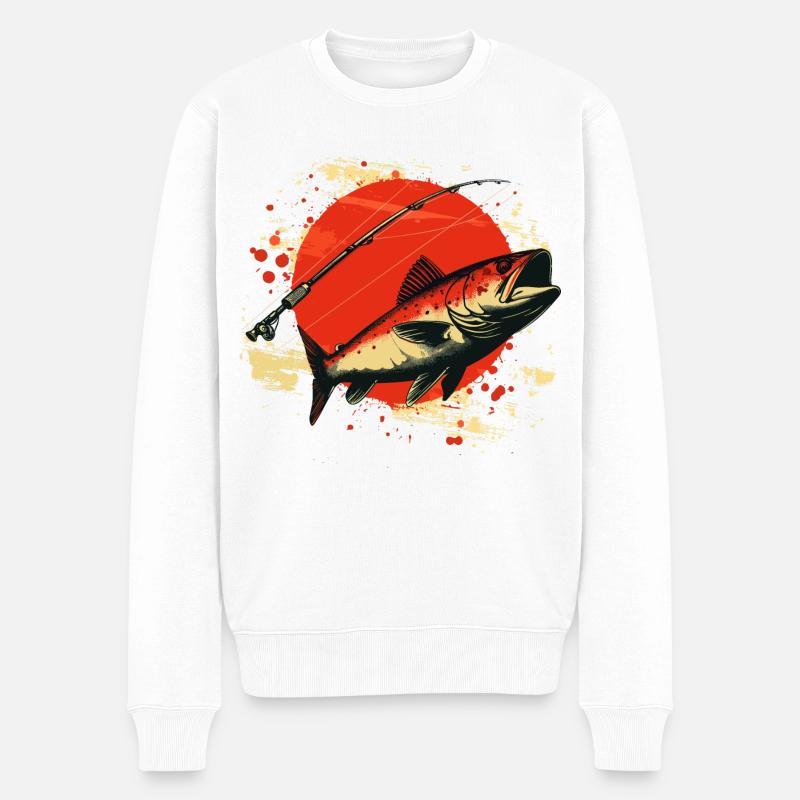 Graphique de pêche - Pull Premium bio Homme - blanc