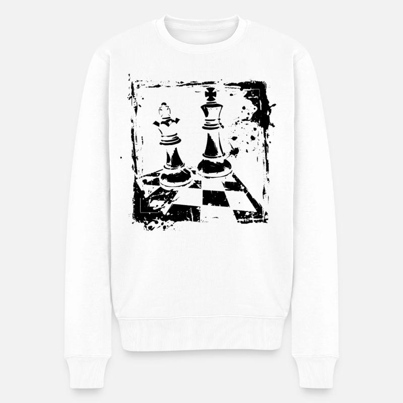 Échecs - Pull Premium bio Homme - blanc