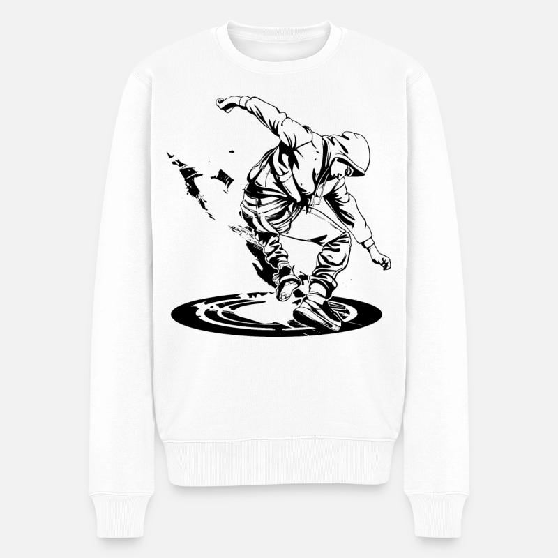 Dessin de breakdancer - Pull Premium bio Homme - blanc