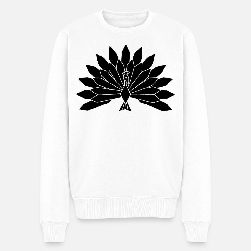 Der schwarze Pfau - Männer Premium Bio Pullover - Weiß