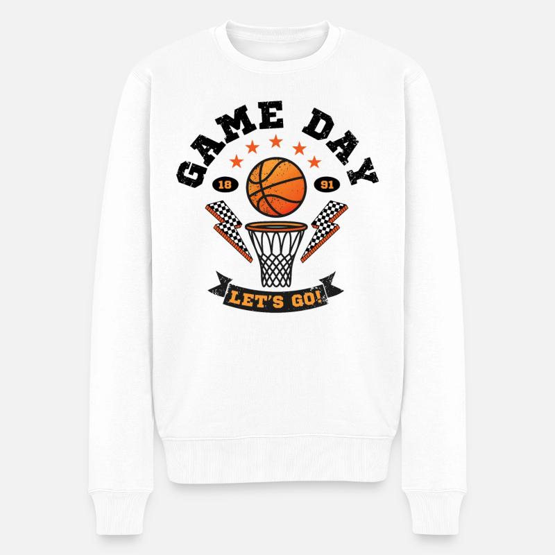 Let’s Go Basketball - Männer Premium Bio Pullover - Weiß