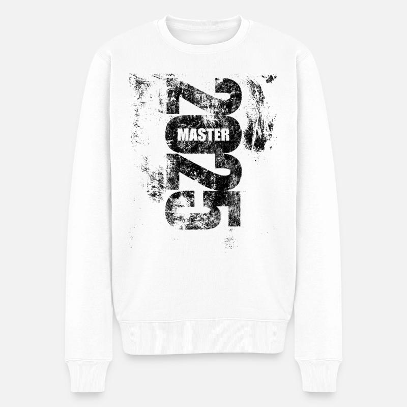 Master bestanden 2025 - Prüfung - Erfolg - Männer Premium Bio Pullover - Weiß