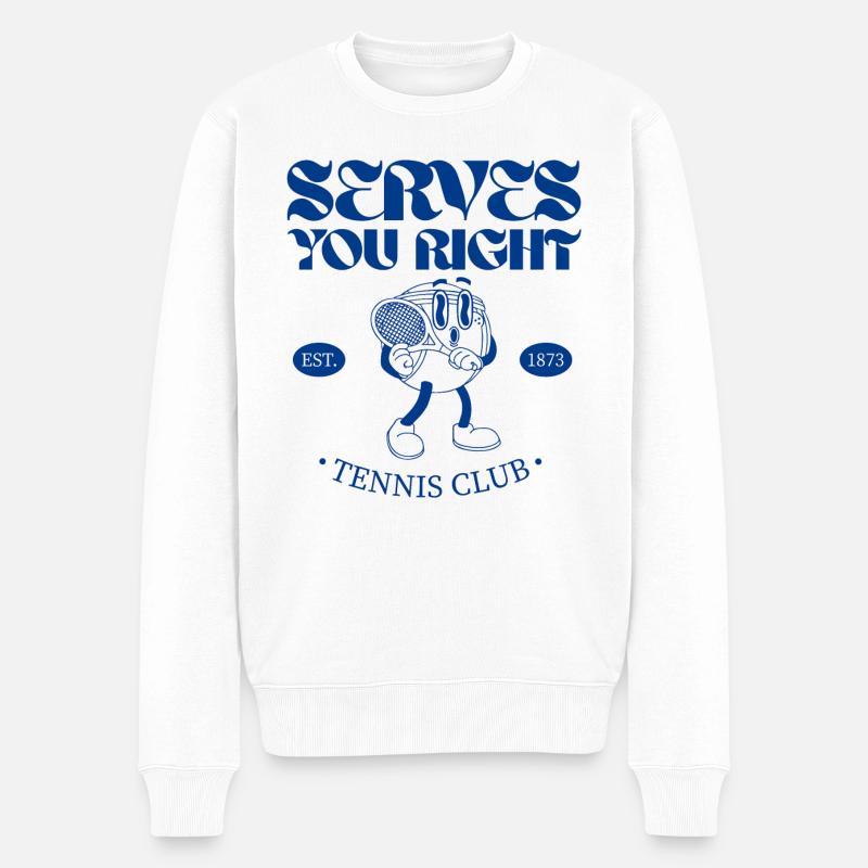 Serves You Right Tennis - Männer Premium Bio Pullover - Weiß