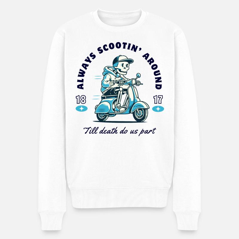 Skeleton sur la conception du scooter - Pull Premium bio Homme - blanc