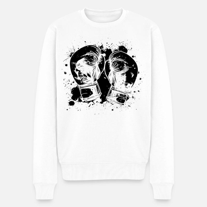 Boxhandschuhe - Männer Premium Bio Pullover - Weiß