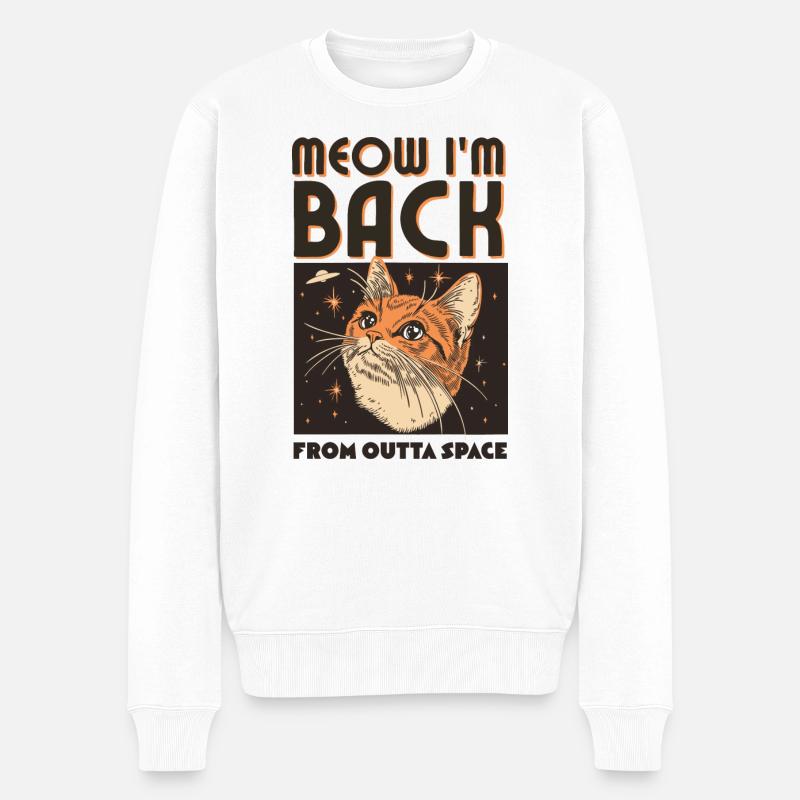 Meow I’m Back - Männer Premium Bio Pullover - Weiß