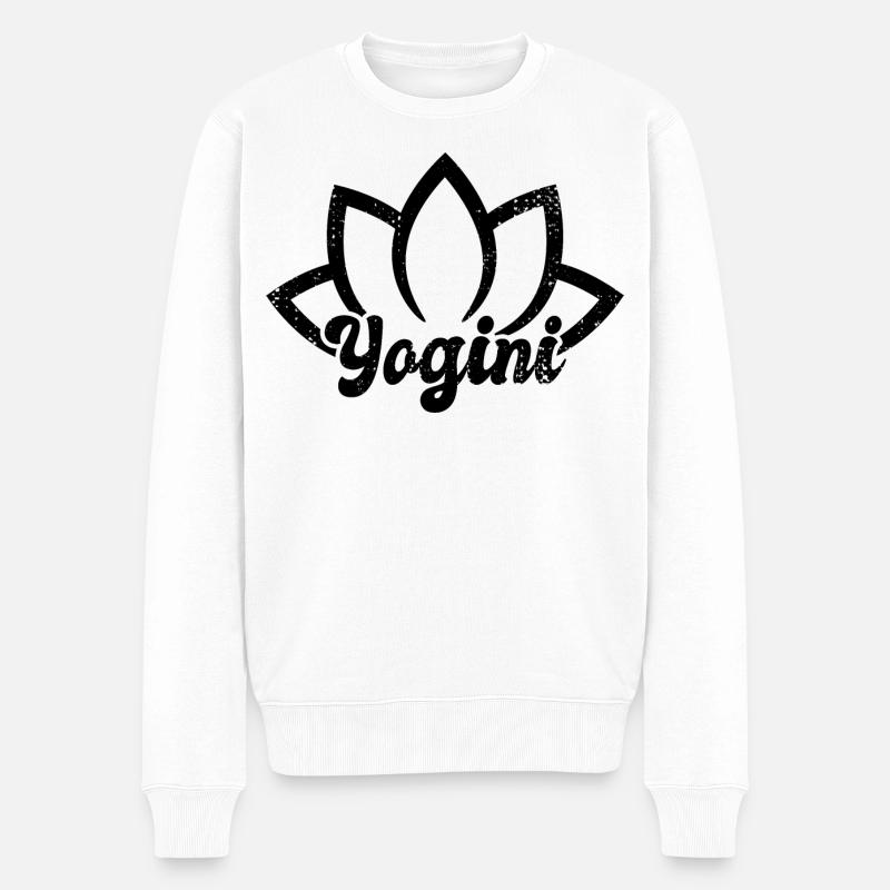 Yogini - Männer Premium Bio Pullover - Weiß