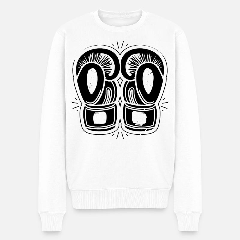 Dessin de gants de boxe - Pull Premium bio Homme - blanc