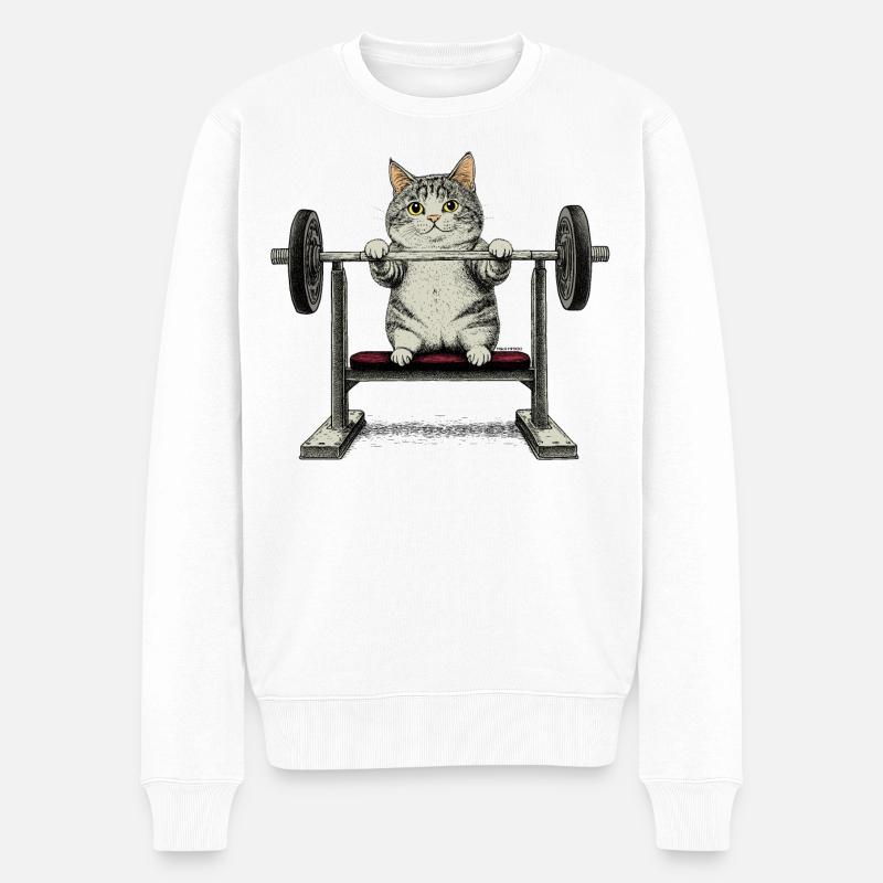 Ajustement Cat - Pull Premium bio Homme - blanc