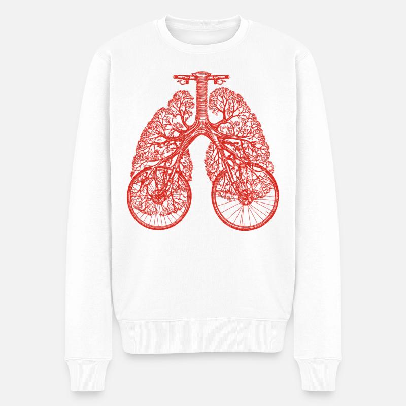 Vélo et poumons – Respirez la liberté - Pull Premium bio Homme - blanc