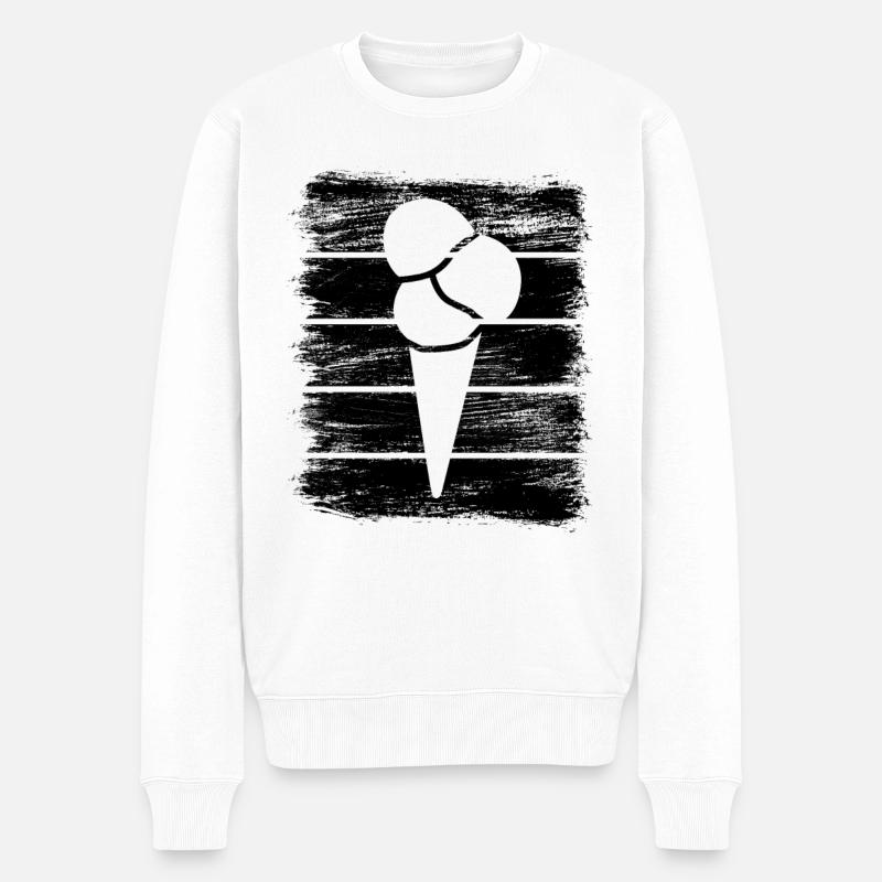 Eiswaffel - Männer Premium Bio Pullover - Weiß